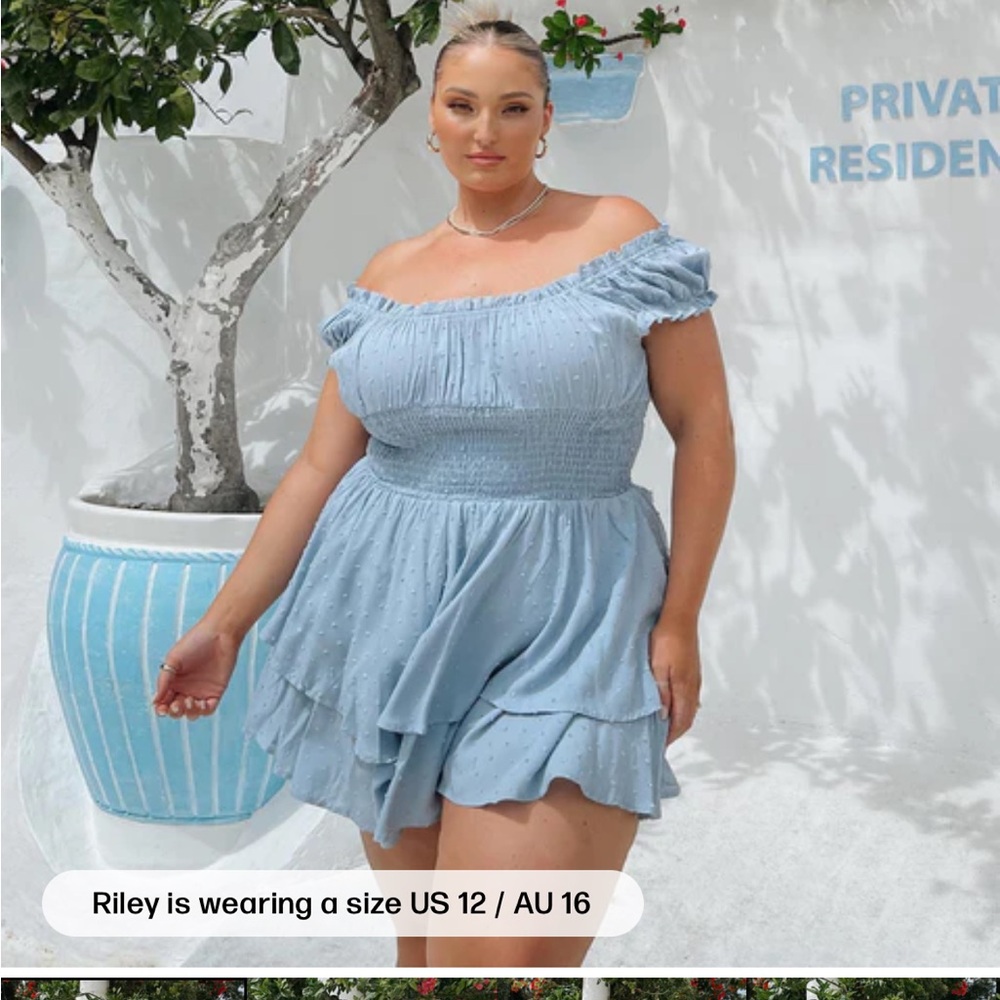 Princess Polly Light Blue Romper